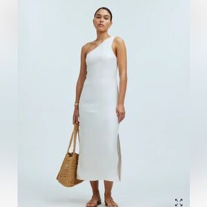 madewell one-shoulder midi dress lighthouse cream nq624 women size 4 NWT